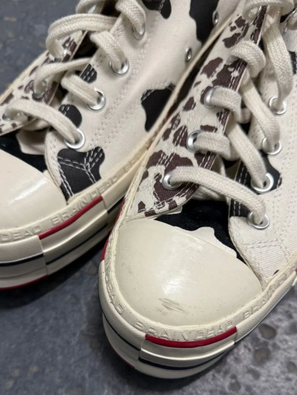 CONVERSE x BRAIN DEAD Chuck 70 Hi Cow Print High Top Sneakers Sz 11 169946C - Picture 8 of 11